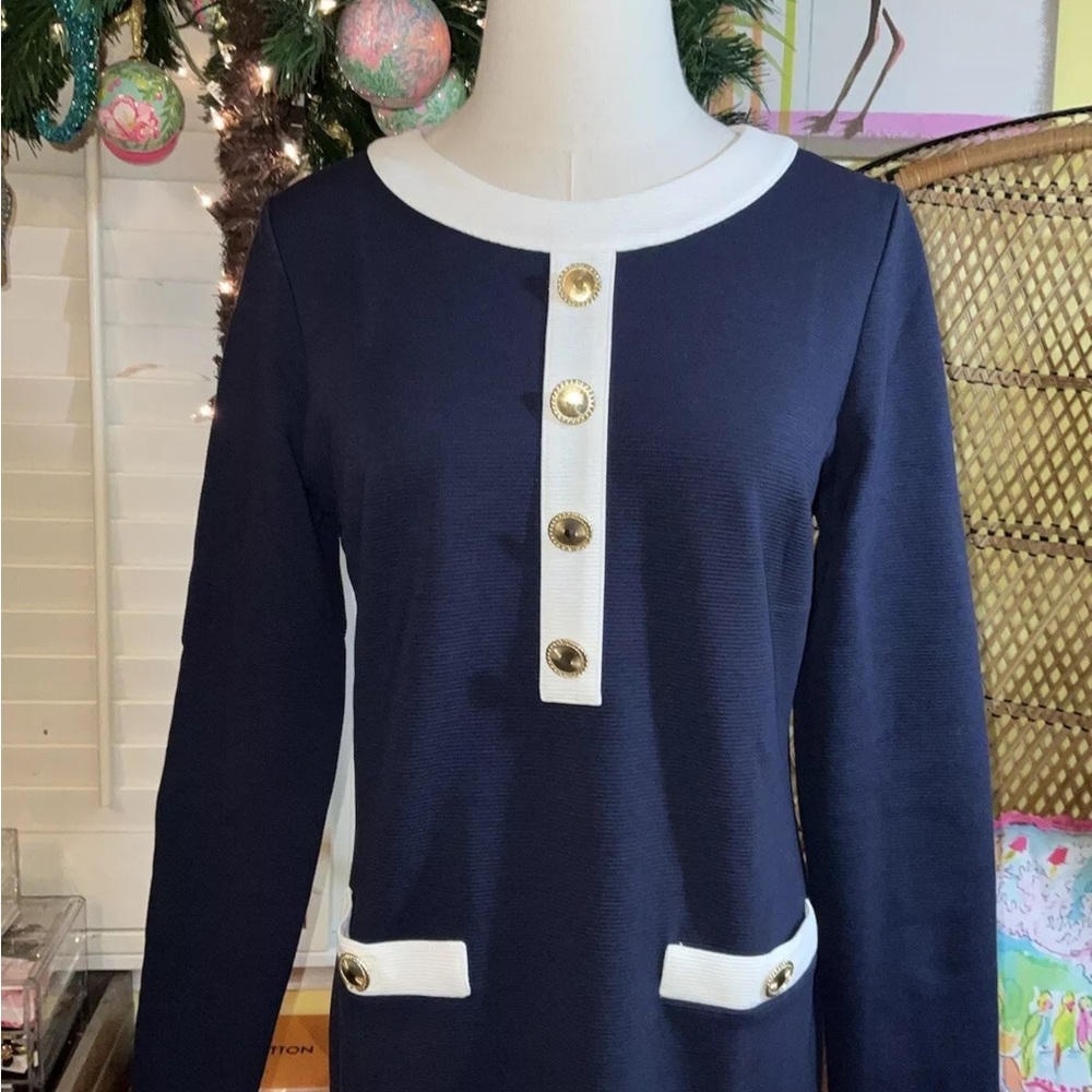 Lilly Pulitzer NWT Kennedy Classic Shift Dress True Navy $198 Size M,L,XL - Picture 6 of 15